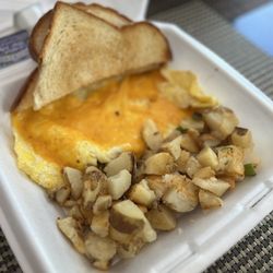 Wooglin's Deli & Cafe - Cheese Scramble with Potatoes