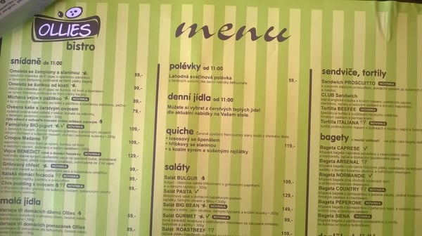 Menu photo 1 Ollies Bistro Ostrava, MO