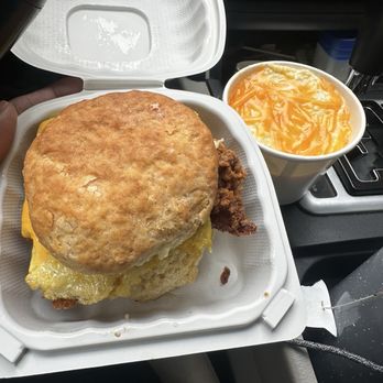 Bomb Biscuit - Hot Honey Chicken Biscuit grits & cheese - Breakfast & Brunch Near Me - Atlanta, Georgia