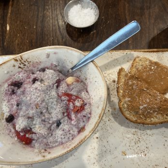First Watch - Chia pudding with almond butter toast sprinkled with Maldon salt - Breakfast & Brunch Near Me - Melbourne, Florida