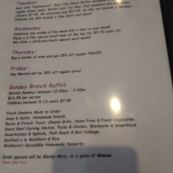 Waldhorn Restaurant - Menu 2 - German Near Me - Pineville, North Carolina
