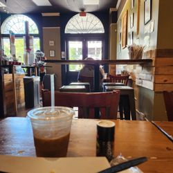 Capitol Waffle Shop - Sitting area with a view of the street.
