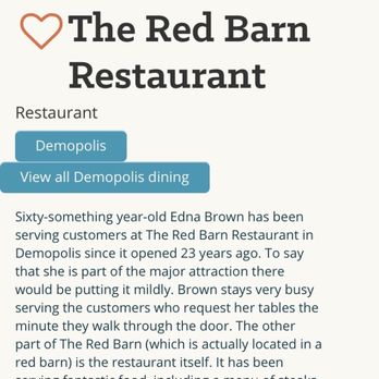 The Red Barn - Alabama's Best - American Near Me - Demopolis, Alabama The Red Barn - Alabama's Best - American Near Me - Demopolis, Alabama