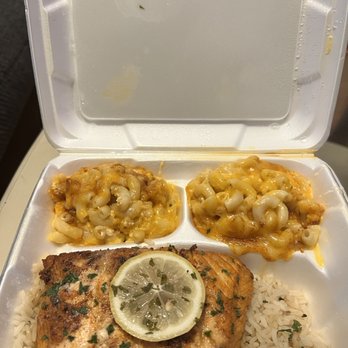 Booby's Kitchen - Salmon White Rice Macaroni & Cheese - Soul Food Near Me - Jacksonville, North Carolina Booby's Kitchen - Salmon White Rice Macaroni & Cheese - Soul Food Near Me - Jacksonville, North Carolina