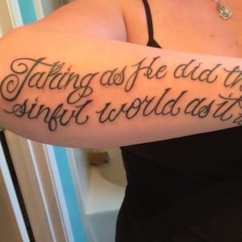 Fu's Custom Tattoos - Love my script. No fonts pulled up on the computer, guy wrote this out. Done by Justin - Tattoo Near Me - Charlotte, North Carolina Fu's Custom Tattoos - Love my script. No fonts pulled up on the computer, guy wrote this out. Done by Justin - Tattoo Near Me - Charlotte, North Carolina
