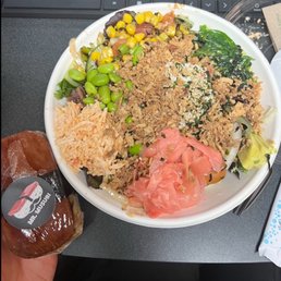 Spam Musubi and a Large Build-Your-Own Bowl