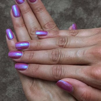 Nails Spa Center - These were the Chrome nails and chrome can be done with any color. Looks much nicer in person then in this picture! - Nail Salons Near Me - Woodland, California