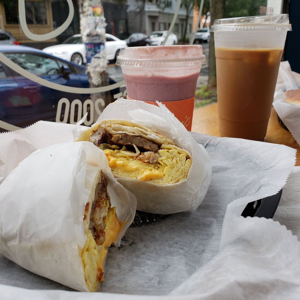 Amy's Place - Vermonster, strawberry banana smoothie, and iced coffee - Sandwiches Near Me - Providence, Rhode Island