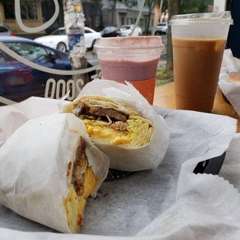 Amy's Place - Vermonster, strawberry banana smoothie, and iced coffee - Sandwiches Near Me - Providence, Rhode Island