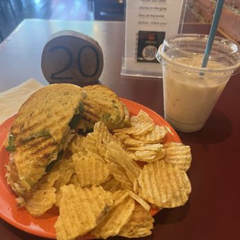 Red Elm Cafe - Chicken avocado sandwich and chai tea latte - Cafes Near Me - Tacoma, Washington