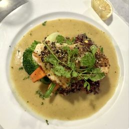 Sea Lemongrass crusted seabass
