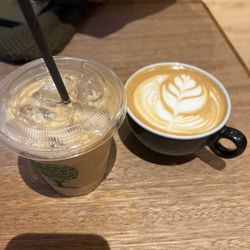 Hideout Cafe Old Town - Iced and hot vanilla lattes to start the day off with!