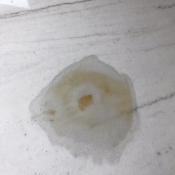 Brewster Marble - This is the chemical reaction of the bleach Teo told me to use, which I've just learned is quartzite's biggest enemy. I cried. - General Contractors Near Me - Chatsworth, California