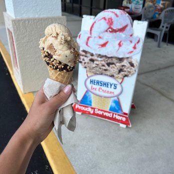 Howard's Hershey's Ice Cream - Needing a sweet treat after Hurricane Ian -$6 for peanut covered chocolate cone & 1 scoop - Ice Cream & Frozen Yogurt Near Me - Port Charlotte, Florida Howard's Hershey's Ice Cream - Needing a sweet treat after Hurricane Ian -$6 for peanut covered chocolate cone & 1 scoop - Ice Cream & Frozen Yogurt Near Me - Port Charlotte, Florida