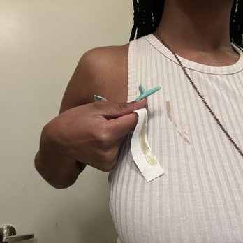 Old National Nails Spa - The wax strip the woman left on me after barely doing anything for my eyebrows. - Nail Salons Near Me - Atlanta, Georgia