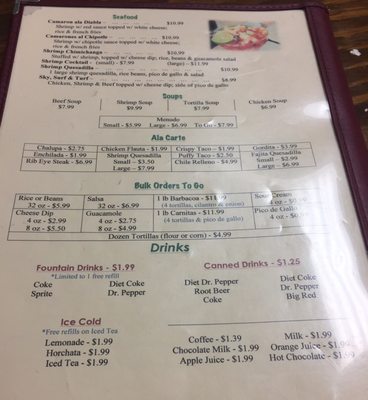 Menu photo 5 Mendoza's Mexican Grill Bandera, TX