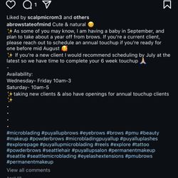 A Brow State of Mind - Tarrah publicly stating she's closing for a year.