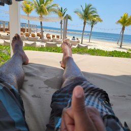At the Private Beach Club for The hotel
