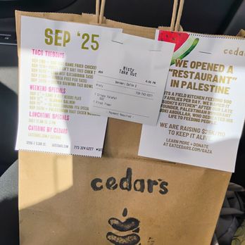 Cedars Mediterranean Kitchen - Loved all the info on the packaging! - Middle Eastern Near Me - Chicago, Illinois Cedars Mediterranean Kitchen - Loved all the info on the packaging! - Middle Eastern Near Me - Chicago, Illinois