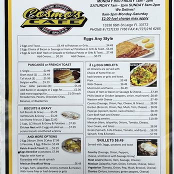 Cosmo's Cafe - Menu - Salad Near Me - Largo, Florida