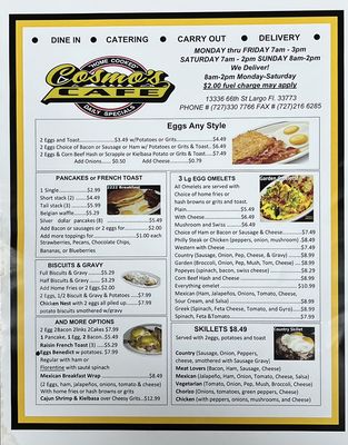 Menu photo 4 Cosmo's Cafe Largo, FL