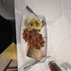 Dorfkrug - Salmon, Ratatouille, and Potatoes