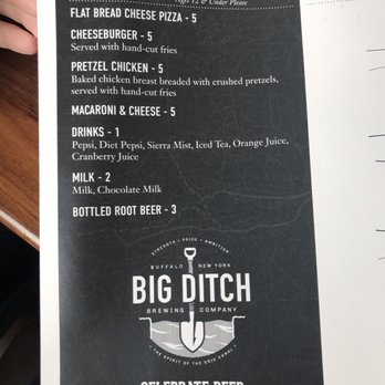 Big Ditch Brewing - Kids menu! - New American Near Me - Buffalo, New York