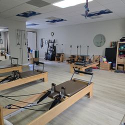 Pilates & Beyond Studio - View studio from the back toward the front door