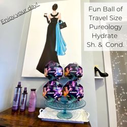 Laura Hamelin - Pureology Travel Size Shampoo & Conditioner in a fun decorative paper ball.