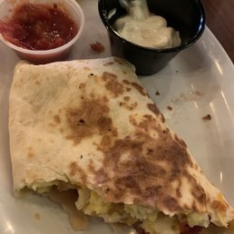 Breakfast Burrito. Sorry. I started eating it before I remembered to take photo. Breakfast Burrito. Sorry. I started eating it before I remembered to take photo.