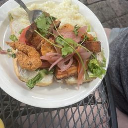 My friend got it so I got a picture! Land & Sea banh mi