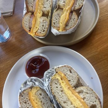 Boil & Bake - Boil&Basic with everything bagel The New Yorker with jalapeño cheddar bagel - Bagels Near Me - Costa Mesa, California