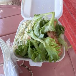 Potato salad and fresh salad with an amazing dressing! Potato salad and fresh salad with an amazing dressing!