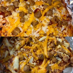 This is two fiestadas on two different days. Never cooked enough to melt the cheese!!