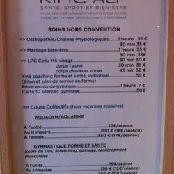 Kiné Alp - Tarifs