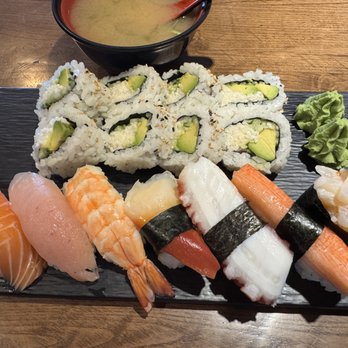 Osaka Sushi - Miso soup and assorted sushi combo~ - Japanese Near Me - Vancouver, British Columbia Osaka Sushi - Miso soup and assorted sushi combo~ - Japanese Near Me - Vancouver, British Columbia