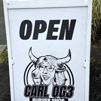 Carl Og3 Burger Shop - Parking lot sign - Burgers Near Me - Honolulu, Hawaii