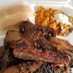 J & B Grilling - Beef Rib Platter with Candied Yams