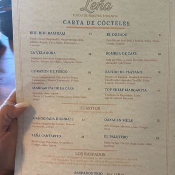 Leña Restaurant - Drink menu - Bars Near Me - Alameda, California Leña Restaurant - Drink menu - Bars Near Me - Alameda, California