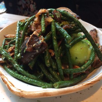 Herringbone Waikiki - Bok Choy & Mushrooms: 3 stalks of Bok Choy with uniquely prepared mushrooms over taro and topped with green beans. - Seafood Near Me - Honolulu, Hawaii Herringbone Waikiki - Bok Choy & Mushrooms: 3 stalks of Bok Choy with uniquely prepared mushrooms over taro and topped with green beans. - Seafood Near Me - Honolulu, Hawaii
