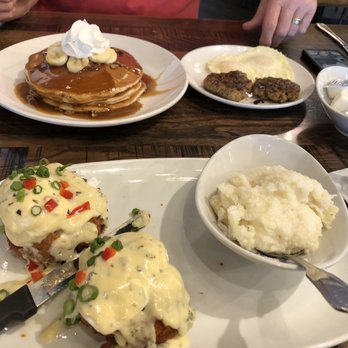 Another Broken Egg Cafe - Hash Brown Benedict Bourbon Street Pancakes - Breakfast & Brunch Near Me - Destin, Florida Another Broken Egg Cafe - Hash Brown Benedict Bourbon Street Pancakes - Breakfast & Brunch Near Me - Destin, Florida