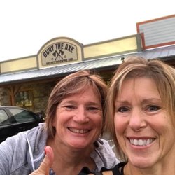 Hungry Buffalo's Bury the Axe - Two ladies ready to throw away some stress