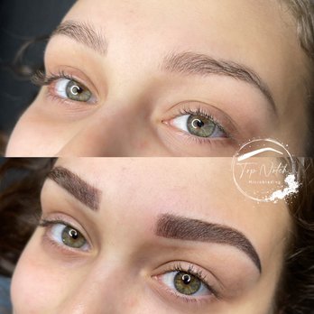 Top Notch Microblading - Powder brows adds fullness and depth - this is a great look if your use to filling in your brows with makeup - Permanent Makeup Near Me - Peoria, Arizona
