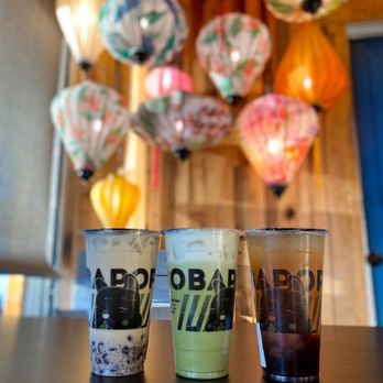 BoBaPoP - Left to right: Tie Guan Yin Premium Tea, Tokyo Pistachio Matcha with Milk Foam, & Kumquat Winter Melon - Coffee & Tea Near Me - San Gabriel, California BoBaPoP - Left to right: Tie Guan Yin Premium Tea, Tokyo Pistachio Matcha with Milk Foam, & Kumquat Winter Melon - Coffee & Tea Near Me - San Gabriel, California