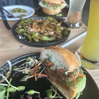 Buddha Belly Burger - Half of the Lion's Mane Mushroom Burger and the Zen burger - Salad Near Me - Sacramento, California Buddha Belly Burger - Half of the Lion's Mane Mushroom Burger and the Zen burger - Salad Near Me - Sacramento, California