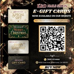 K&D Nails Salon - E-Gilf Cards are now available in our website: https://kdnailssalonlivermore.com/