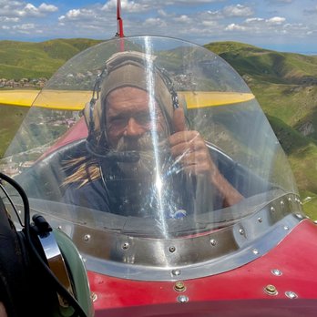 Barnstormers Biplane Rides - Keith in his happy place - Tours Near Me - Chino, California Barnstormers Biplane Rides - Keith in his happy place - Tours Near Me - Chino, California