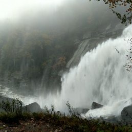 Pano of the falls in fog and mist Pano of the falls in fog and mist