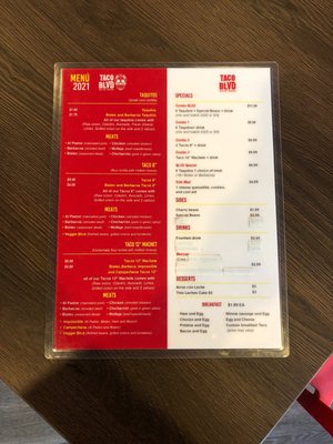 Menu photo 6 Taco Blvd San Antonio, TX