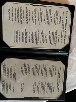 Menu photo 2 Coyote Steakhouse Borrego Springs, CA